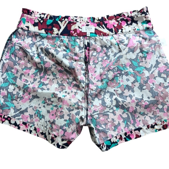 Crown & Ivy Abstract Floral Cotton Shorts Size 6 - Picture 8 of 12